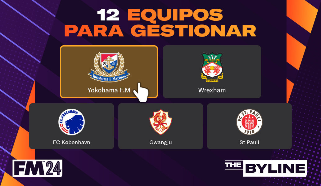 Football Manager 2024: 12 equipos para gestionar