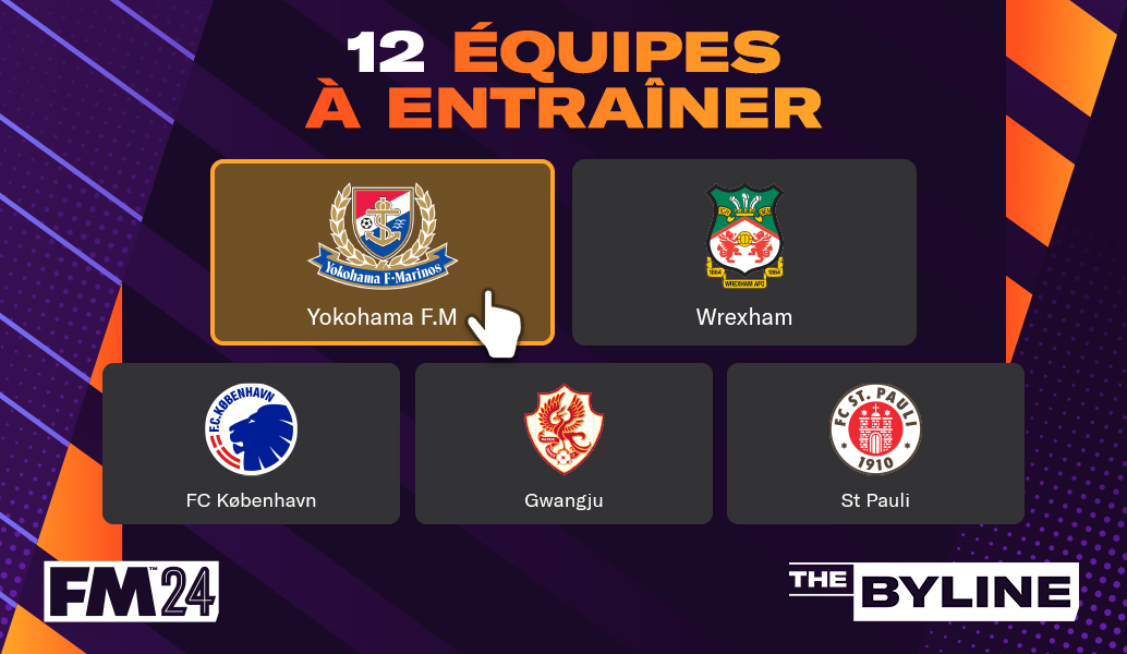 Football Manager 2024 : 12 équipes à entraîner