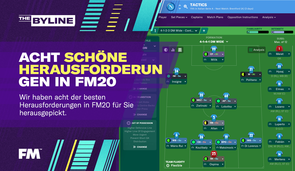 Acht schöne Herausforderungen in FM20