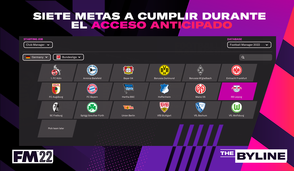 Siete equipos que gestionar durante el acceso anticipado de FM22