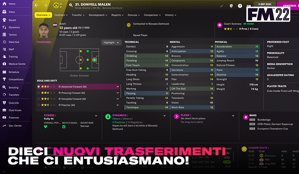 10 trasferimenti da seguire in FM22